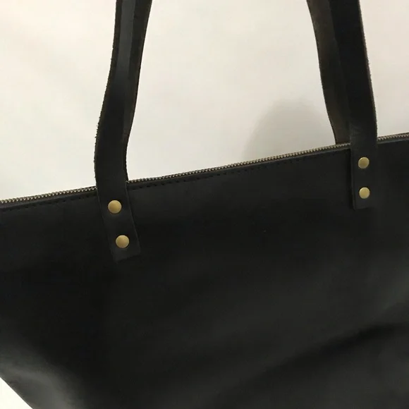Portland Leather Black Tote - Picture 4 of 8